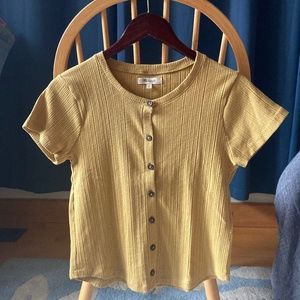 Madewell pointelle button-front slim tee